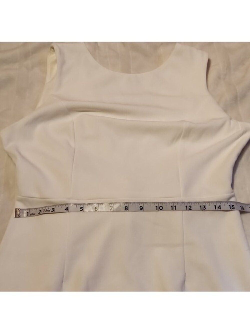 New York & Company, White Sleeveless Low V-Back Mini Dress Sz L - Picture 9 of 12